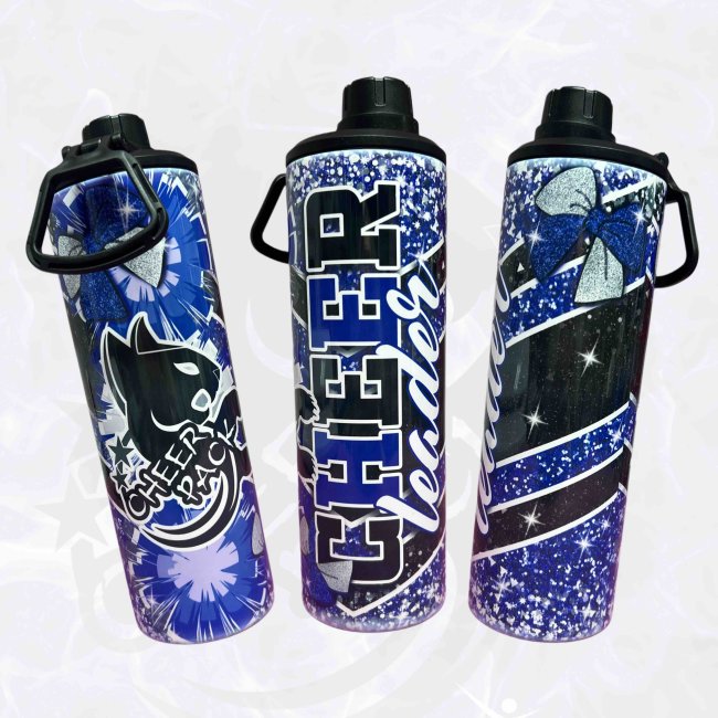 Trinkflasche/Tumbler 2 Aufsätze Cup 20oz -  Design Cheer Pack Cheerleader Katze